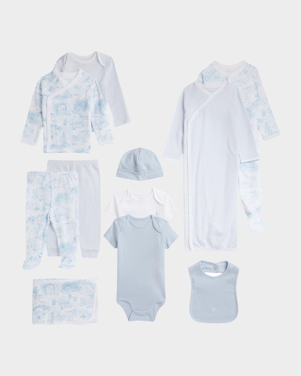 Boy's 11-Piece Cotton Interlock Gift Set, Size Newborn-9M